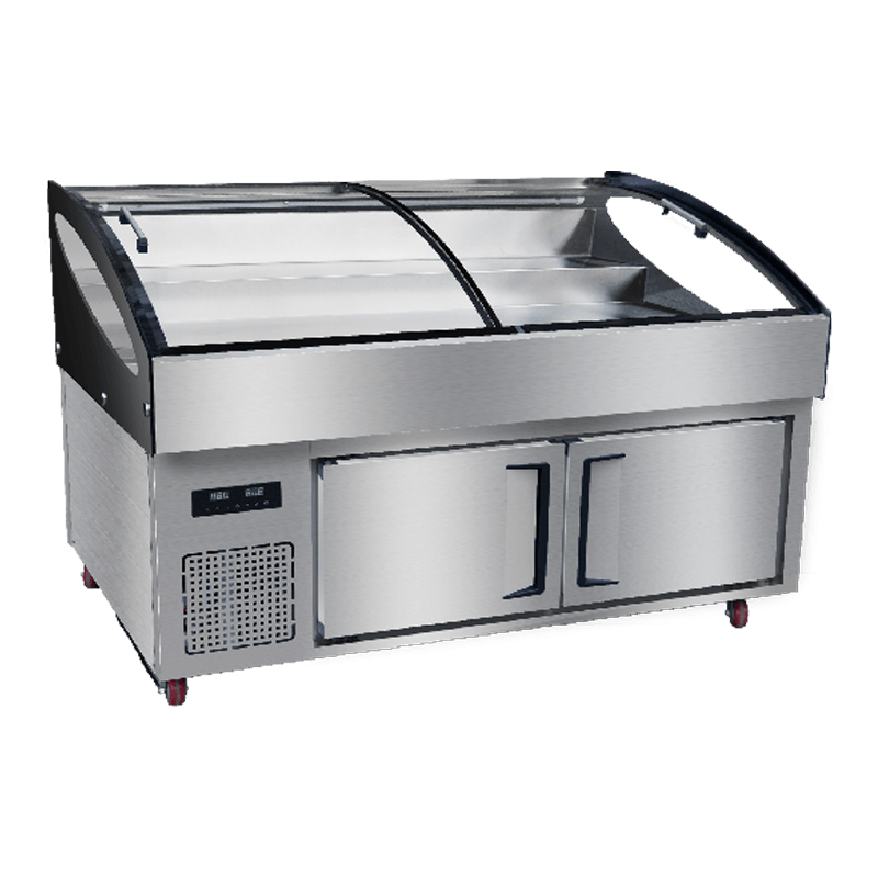 Frigider de bucătărie cu contor de gheață din oțel inoxidabil cu trei straturi de 1,8 m